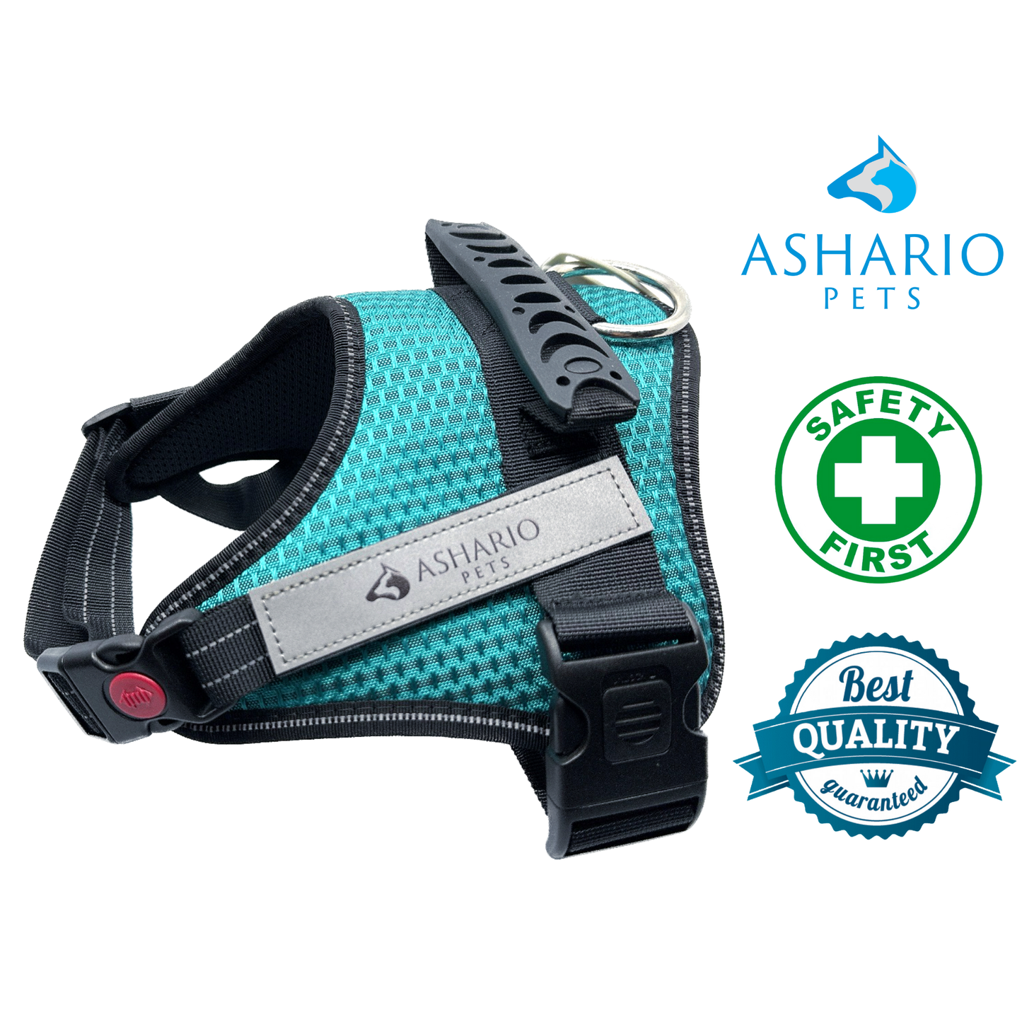 Ashario Pets - "TactiHarness Lite" Reflective No-Pull Design Harness - M