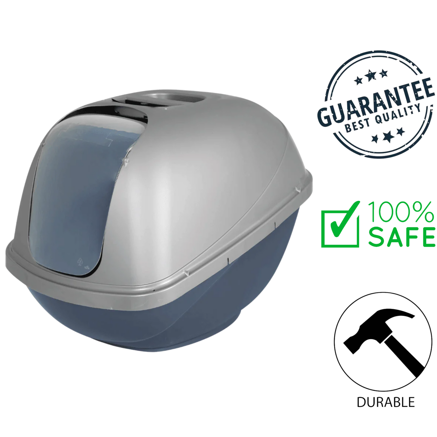 Petmate - Large Basic Litter Box - Blue & White
