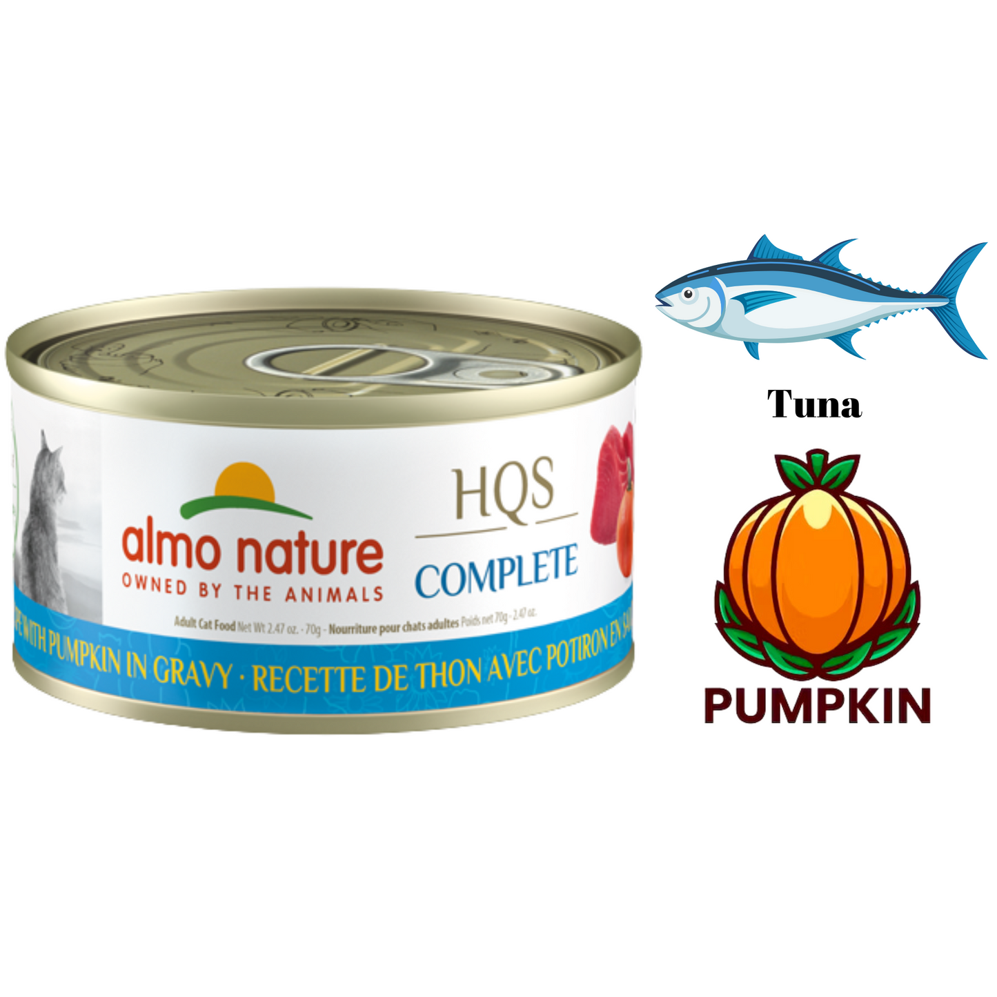Almo Nature - Tuna & Pumpkin In Gravy Canned Cat Food - 70 Grams