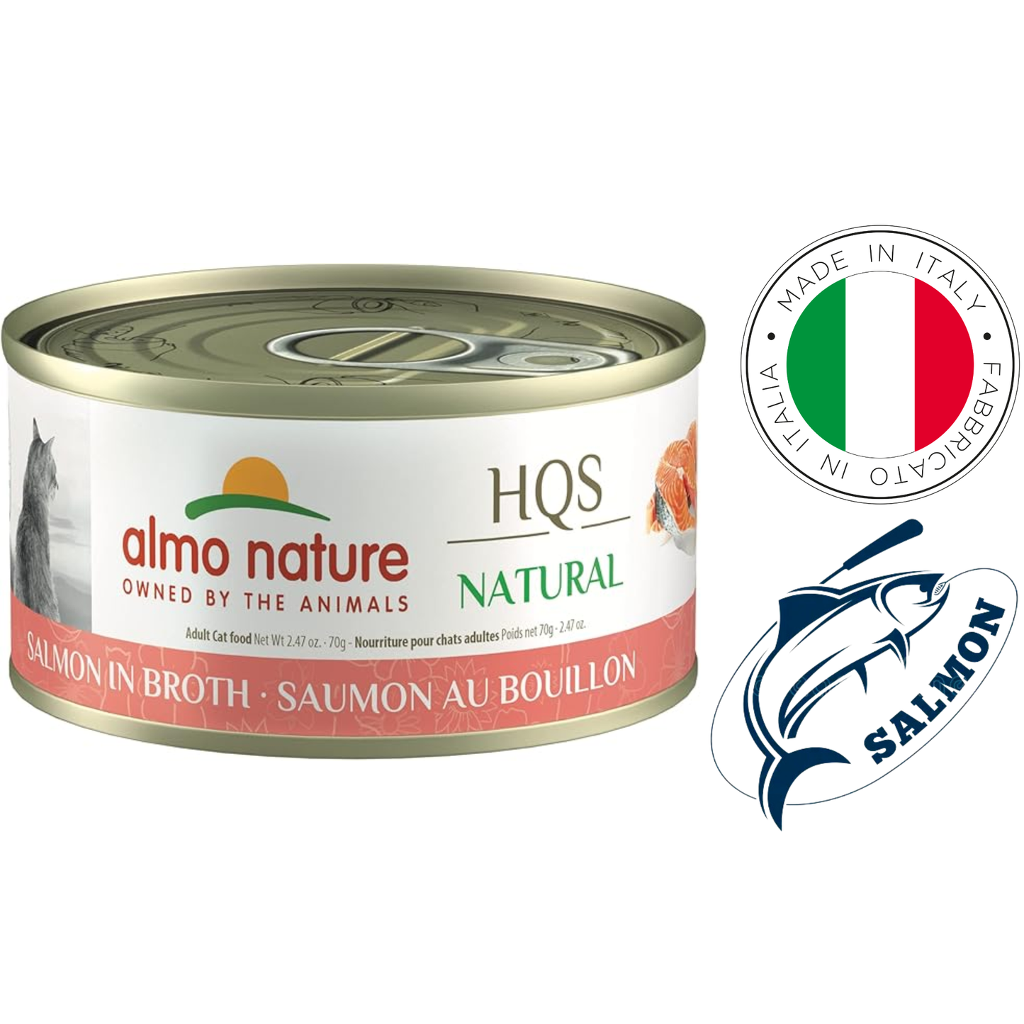 Almo Nature - Salmon In Broth Canned Cat Food - 70 Grams