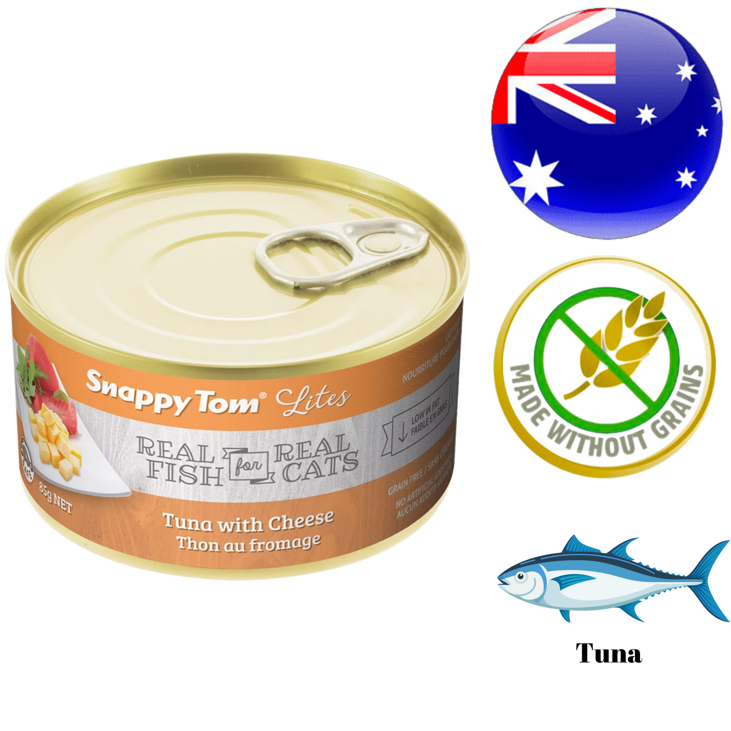 Snappy Tom - Lites Tuna & Cheese Canned Cat Food - 3 Oz