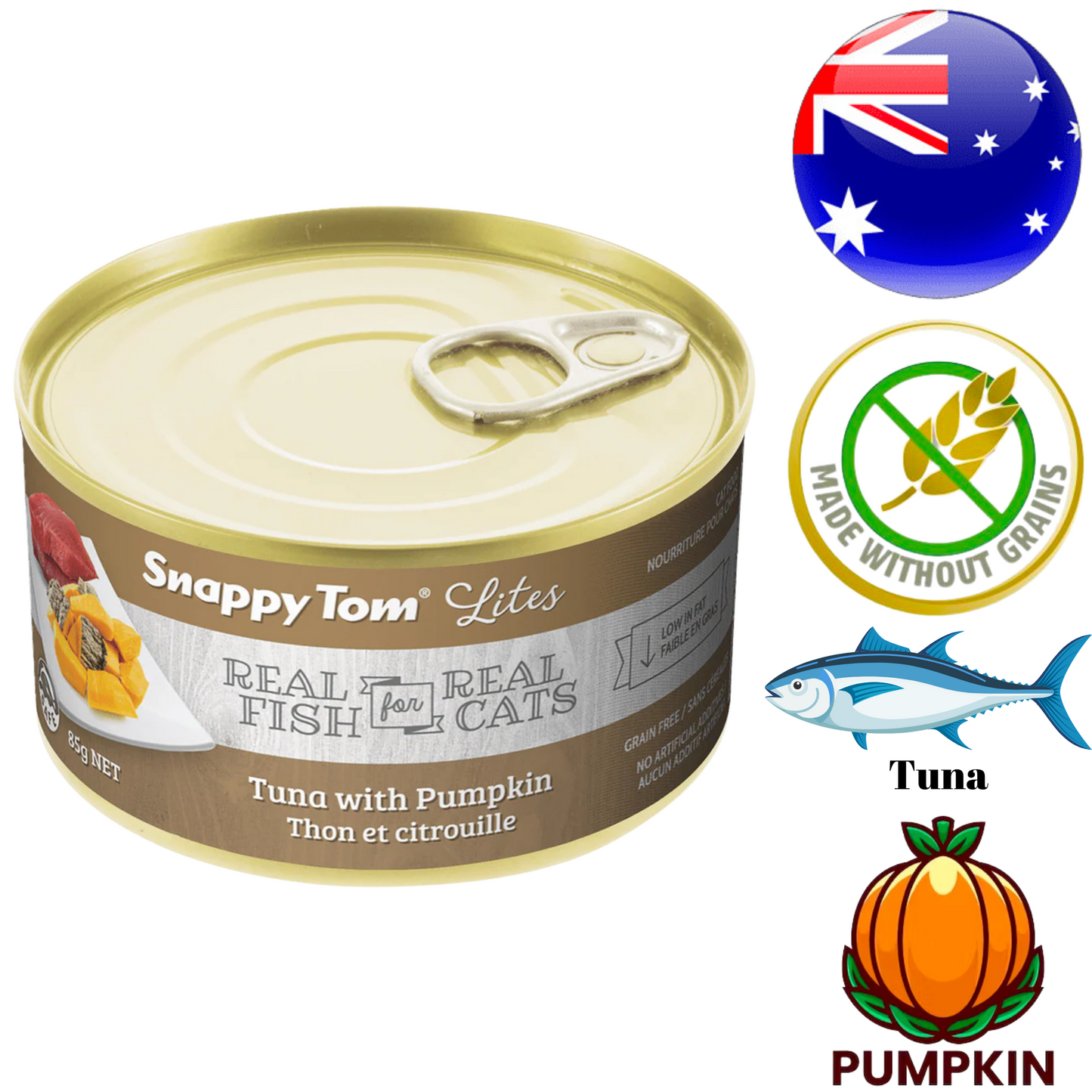 Snappy Tom - Lites Tuna & Pumpkin Canned Cat Food - 3 Oz