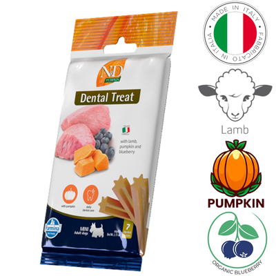 Farmina - Lamb & Blueberry Adult Mini Dental Dog Treat - 60 Grams