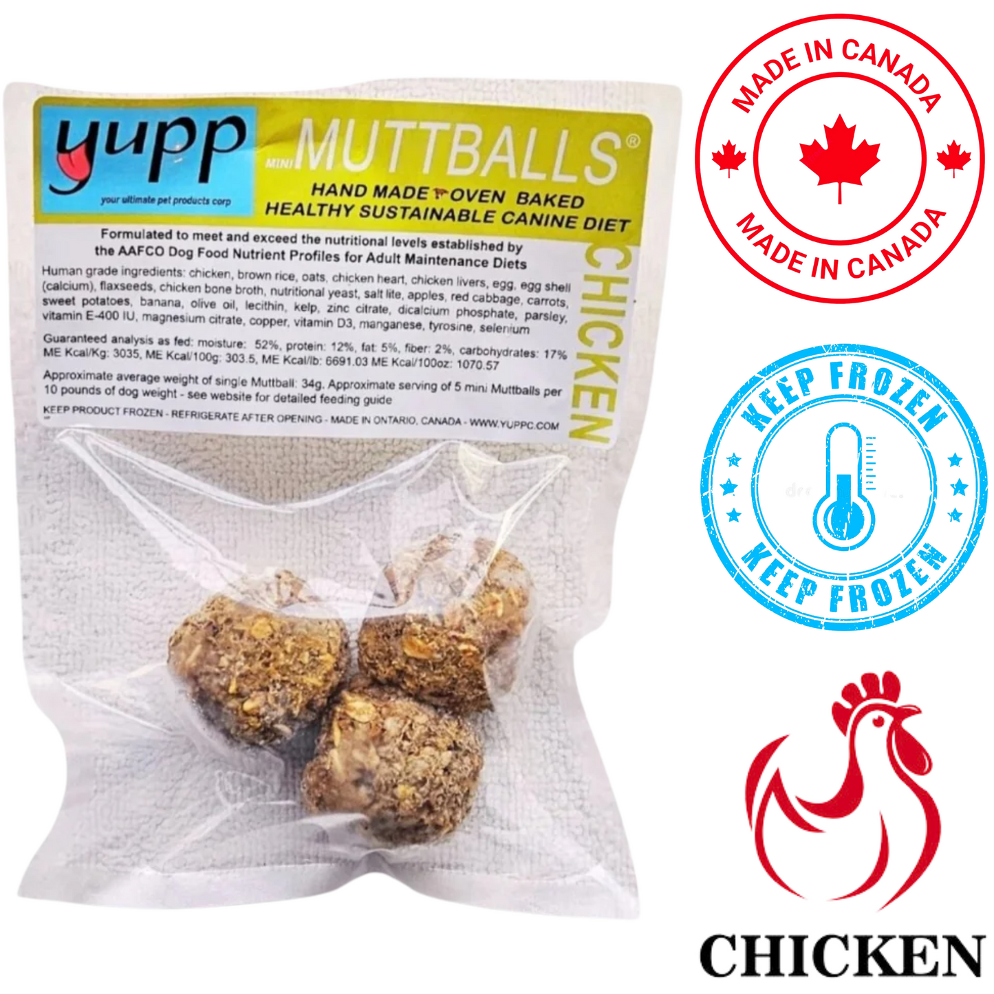 Yupp - Mini MuttBalls Chicken Raw Dog Food