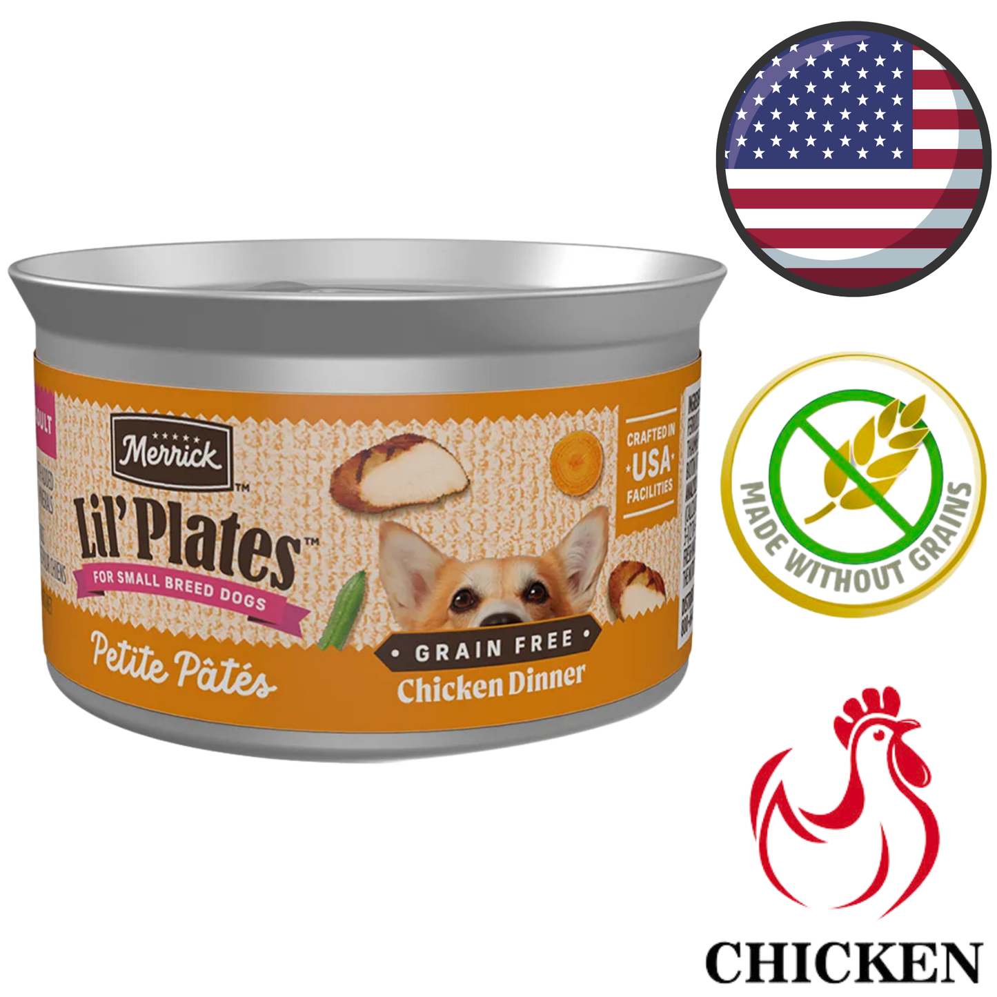 Merrick - Lil' Plates Petite Pate Chicken Dinner Canned Dog Food - 3 Oz