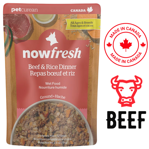 Now Fresh - Ground Beef & Rice Wet Dog Food Pouch — main