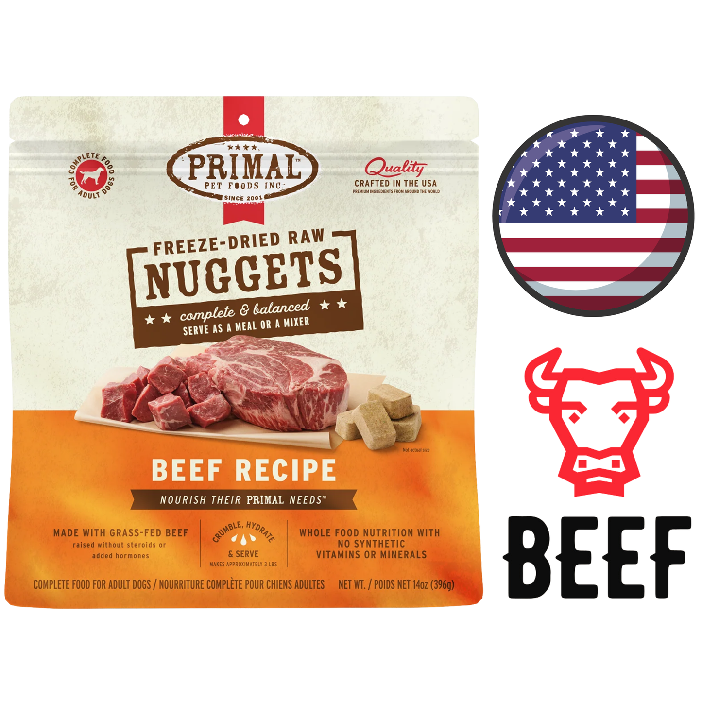 Primal - Beef Nuggets Freeze Dried Dog Food