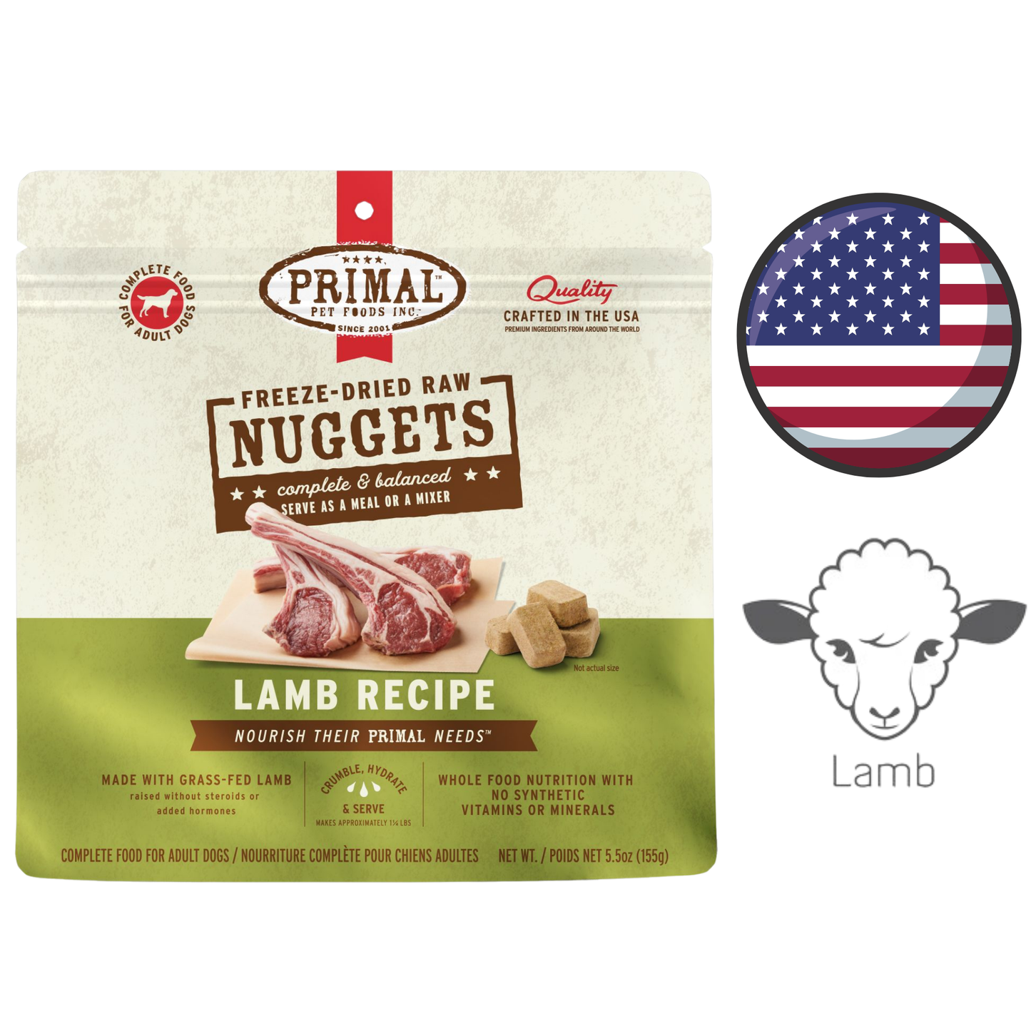 Primal - Lamb Nuggets Freeze Dried Dog Food