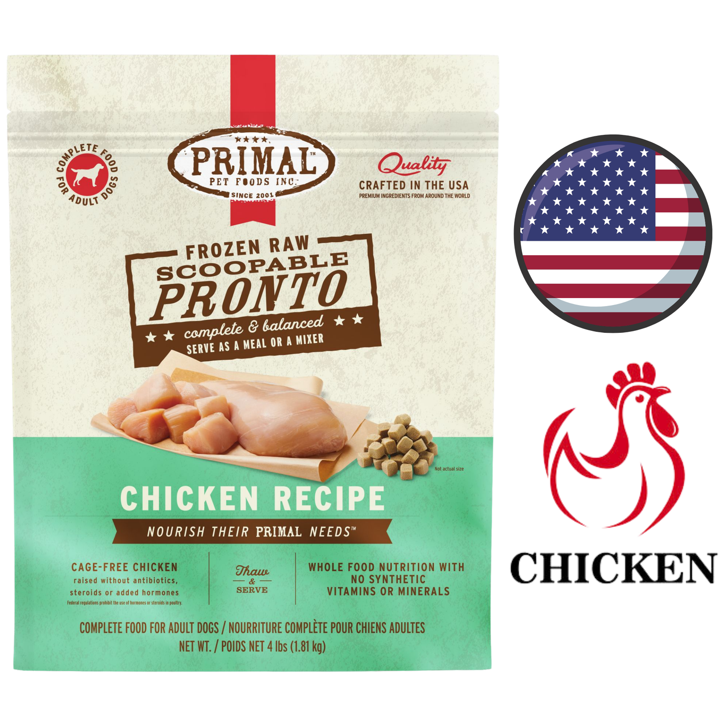 Primal - Chicken Pronto Freeze Dried Dog Food - 4 lb