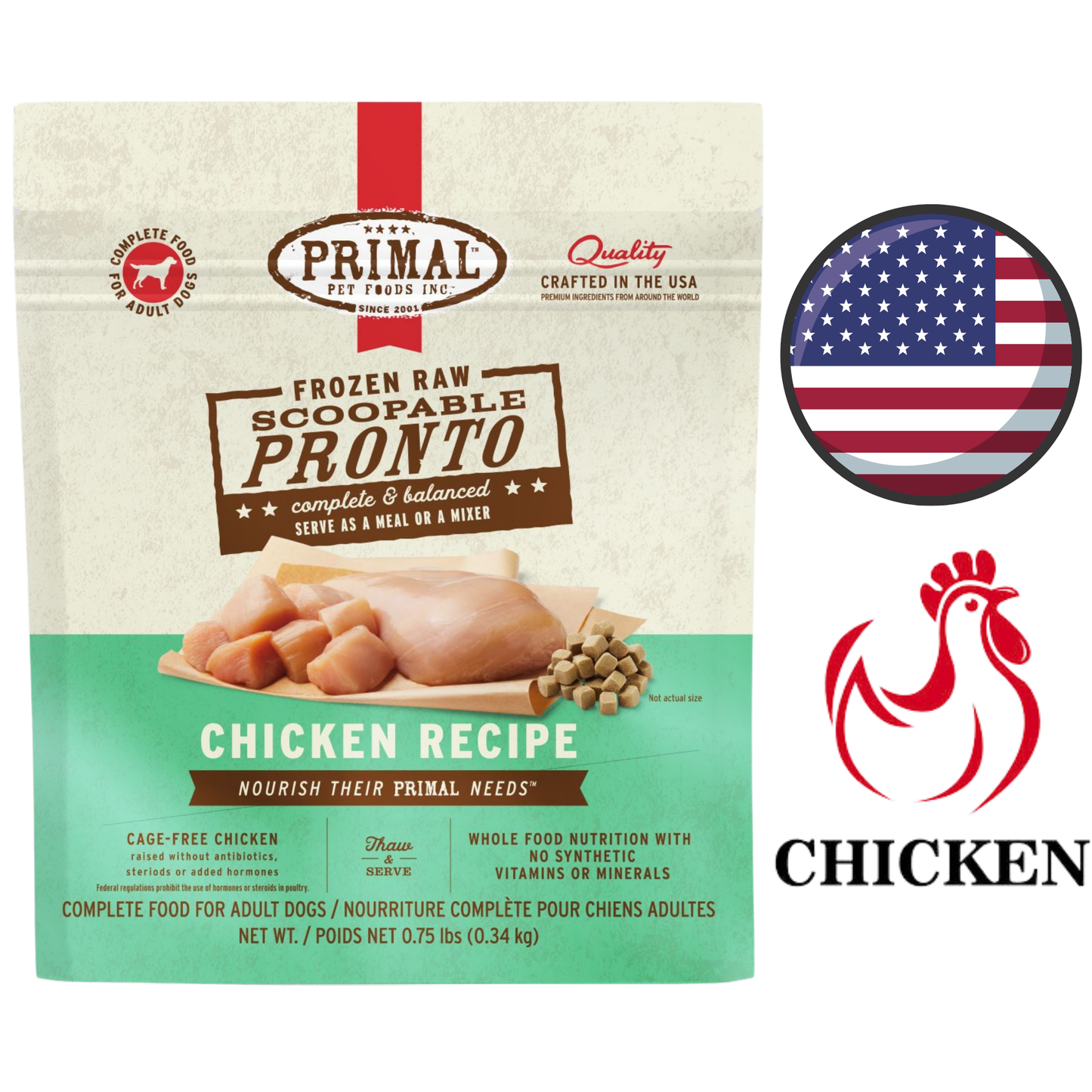Primal - Chicken Pronto Freeze Dried Dog Food (Trial Size) - 0.75 lb