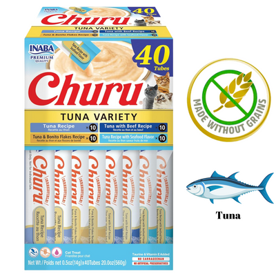 Inaba - Churu Tuna Recipe Cat Treats (Pack Of 40) - 2 Oz