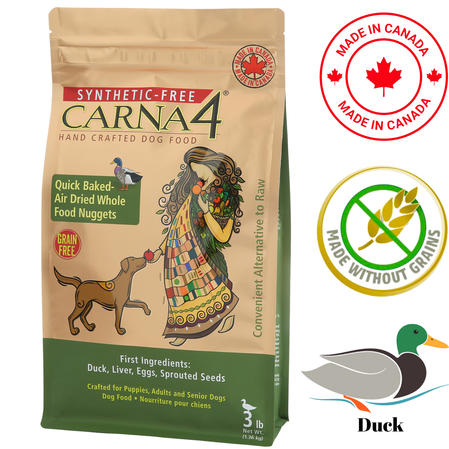 Carna4 - Handcrafted Grain Free Duck Dry Dog Food