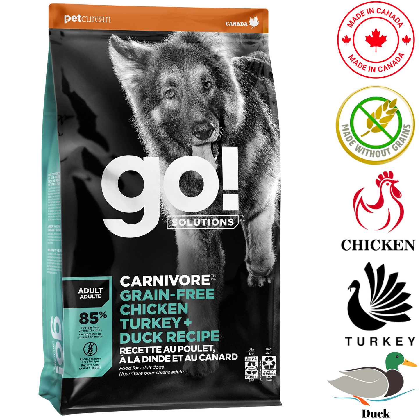 Go! Solutions - Carnivore Chicken, Turkey & Duck Grain Free Dry Dog Food