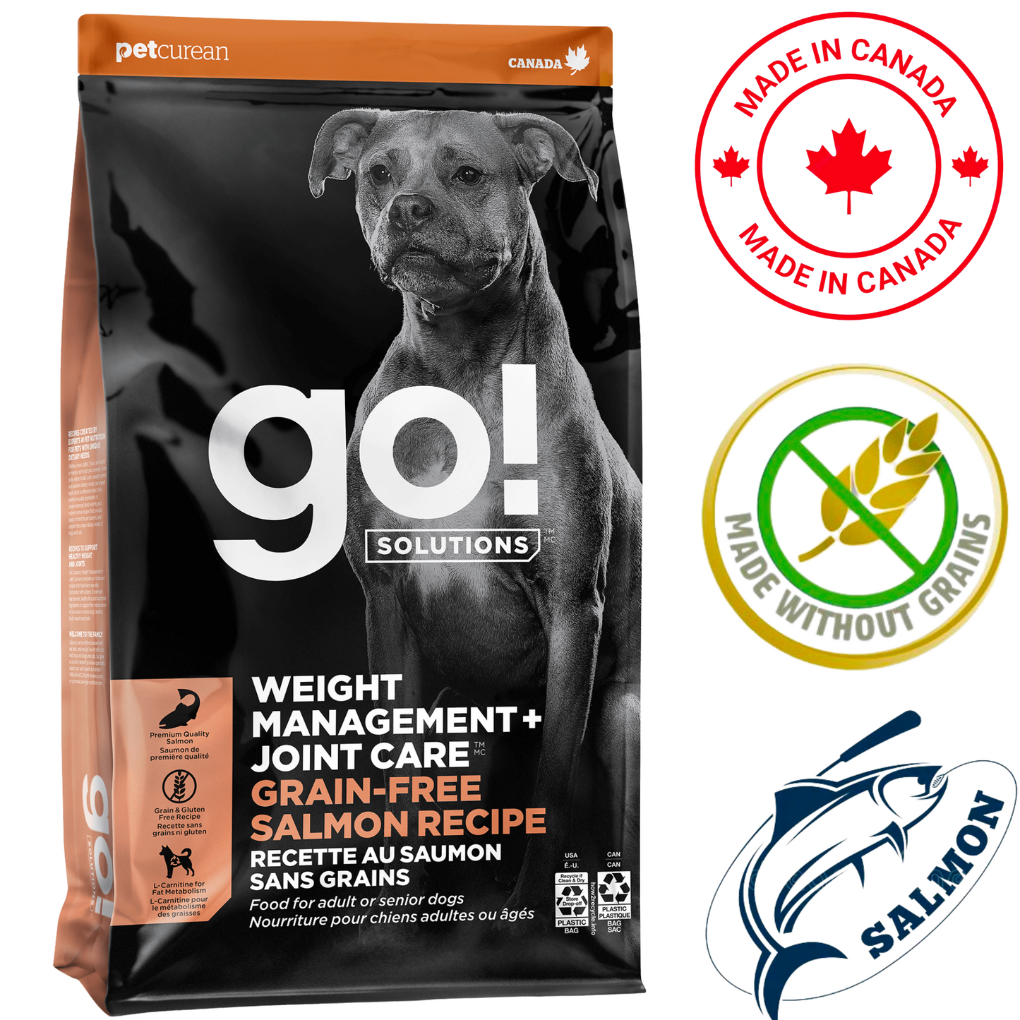 Go! Solutions - Weight Management + Joint Care Grain Free Salmon Dry Dog Food