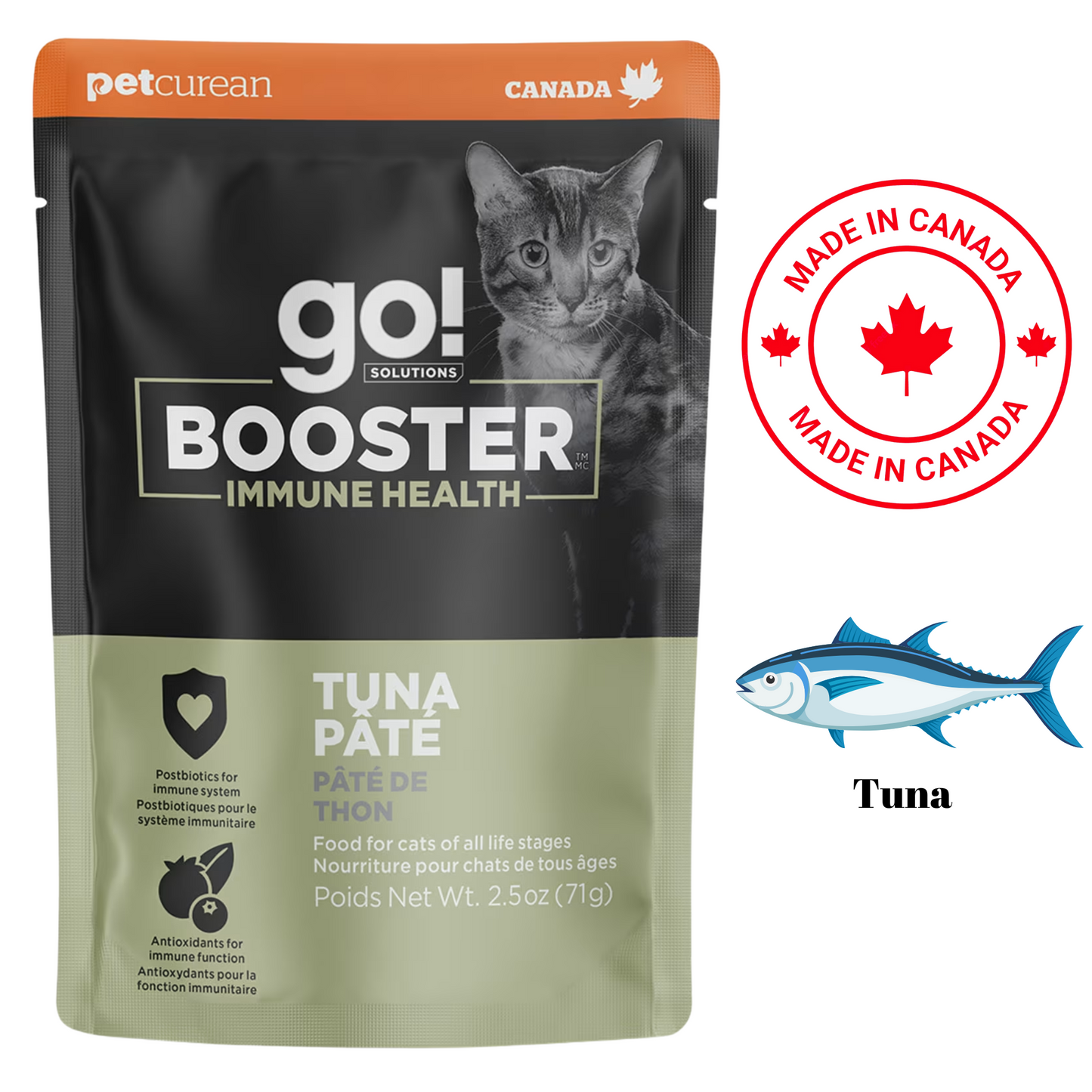 Go! Solutions - Booster Immune Health Tuna Pate Wet Cat Food Topper - 2.5 Oz