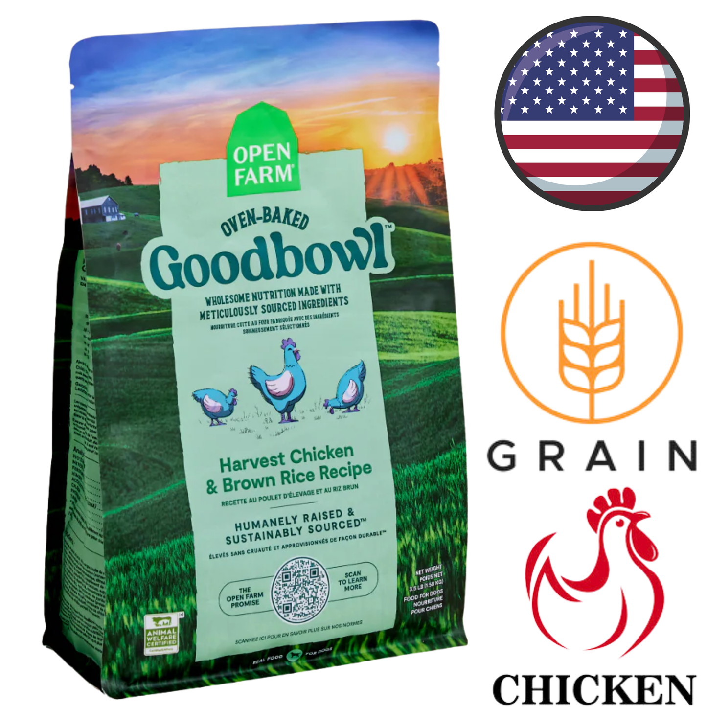 Open Farm - Goodbowl Harvest Chicken & Brown Rice Dry Dog Food