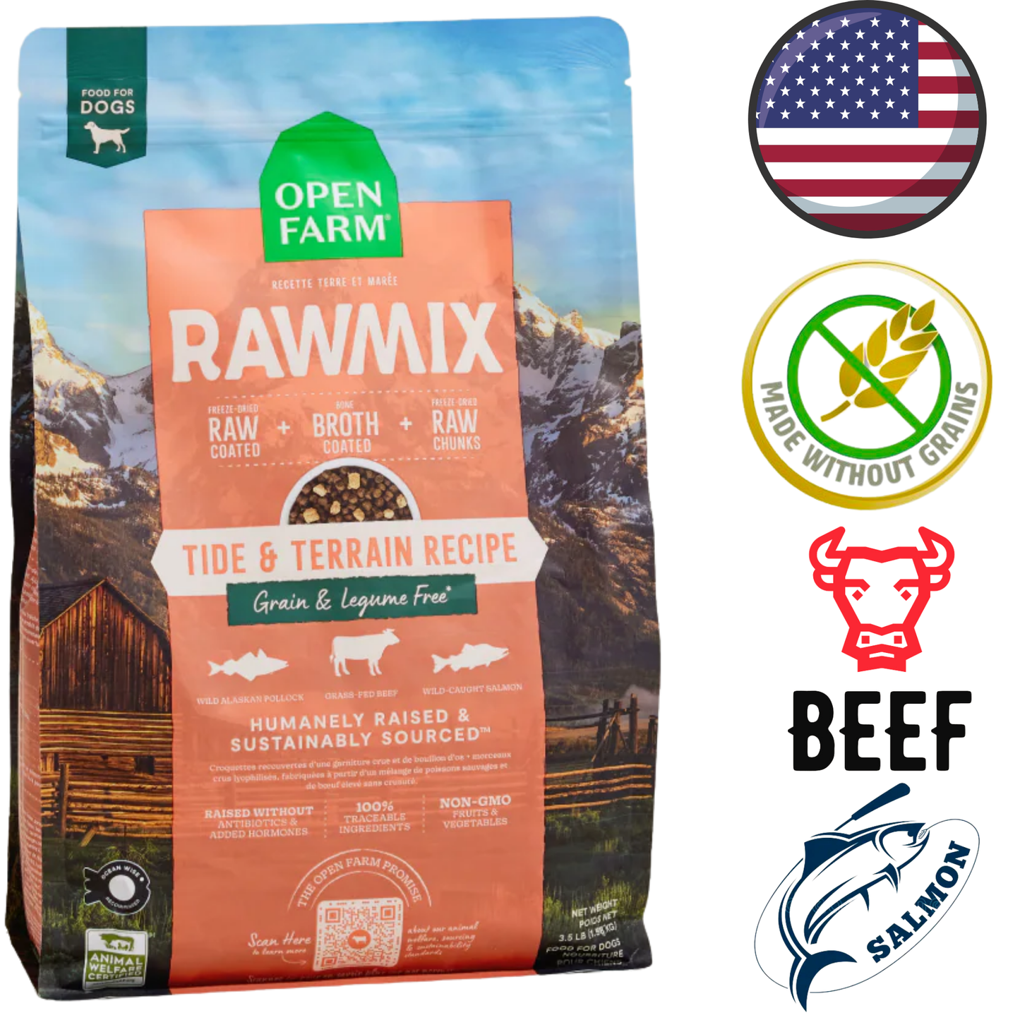 Open Farm - Grain Free Tide & Terrain RawMix Dry Dog Food