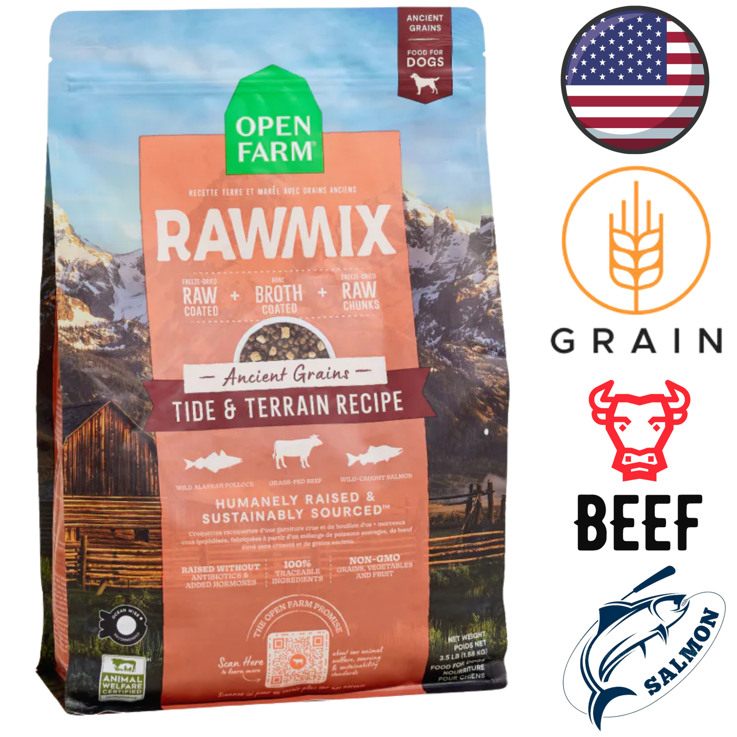 Open Farm - Tide & Terrain & Ancient Grains RawMix Dry Dog Food