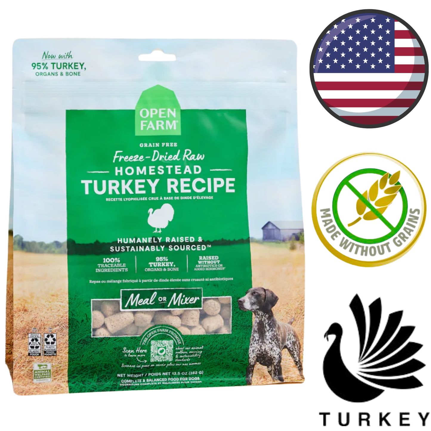 Open Farm - Grain Free Homestead Turkey Freeze Dried Dog Food