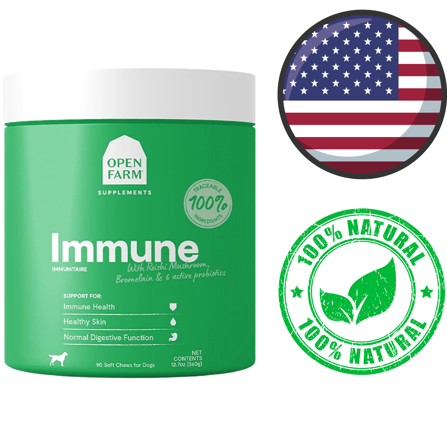Open Farm - Immune Chew Supplements For Dogs - 360 Grams