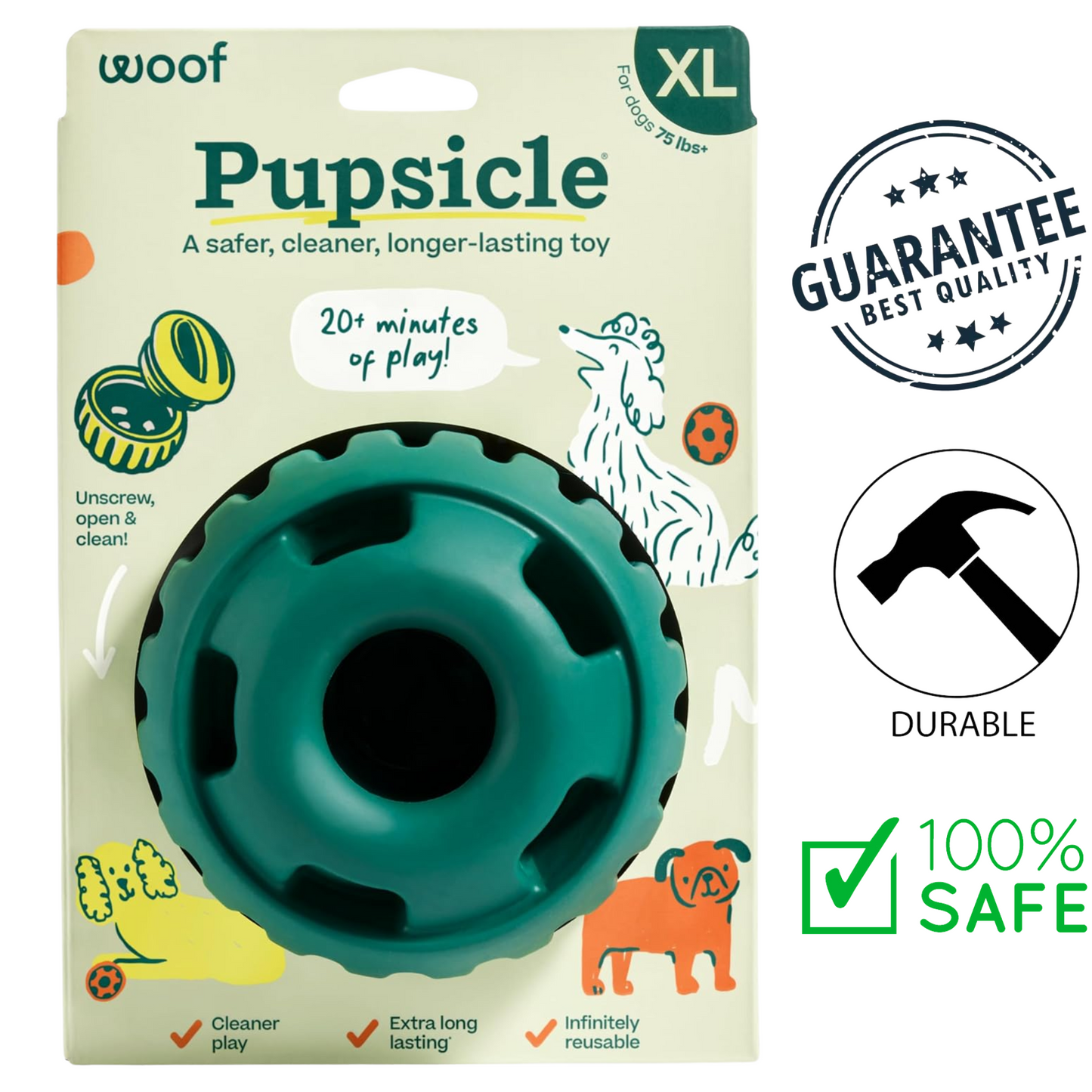 Woof - Pupsicle Green Dog Toy