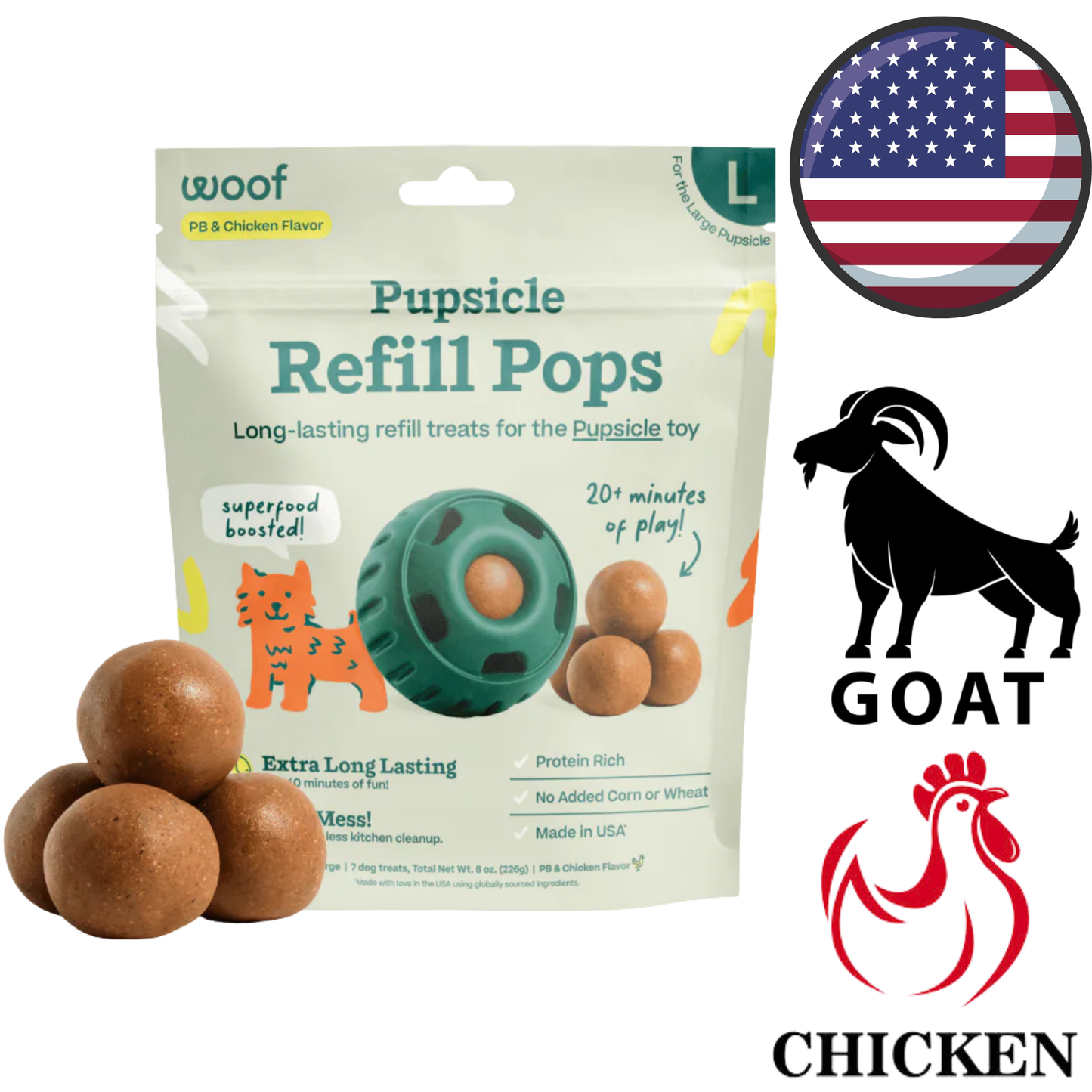Woof - Pupsicle Chicken Pops Dog Treats
