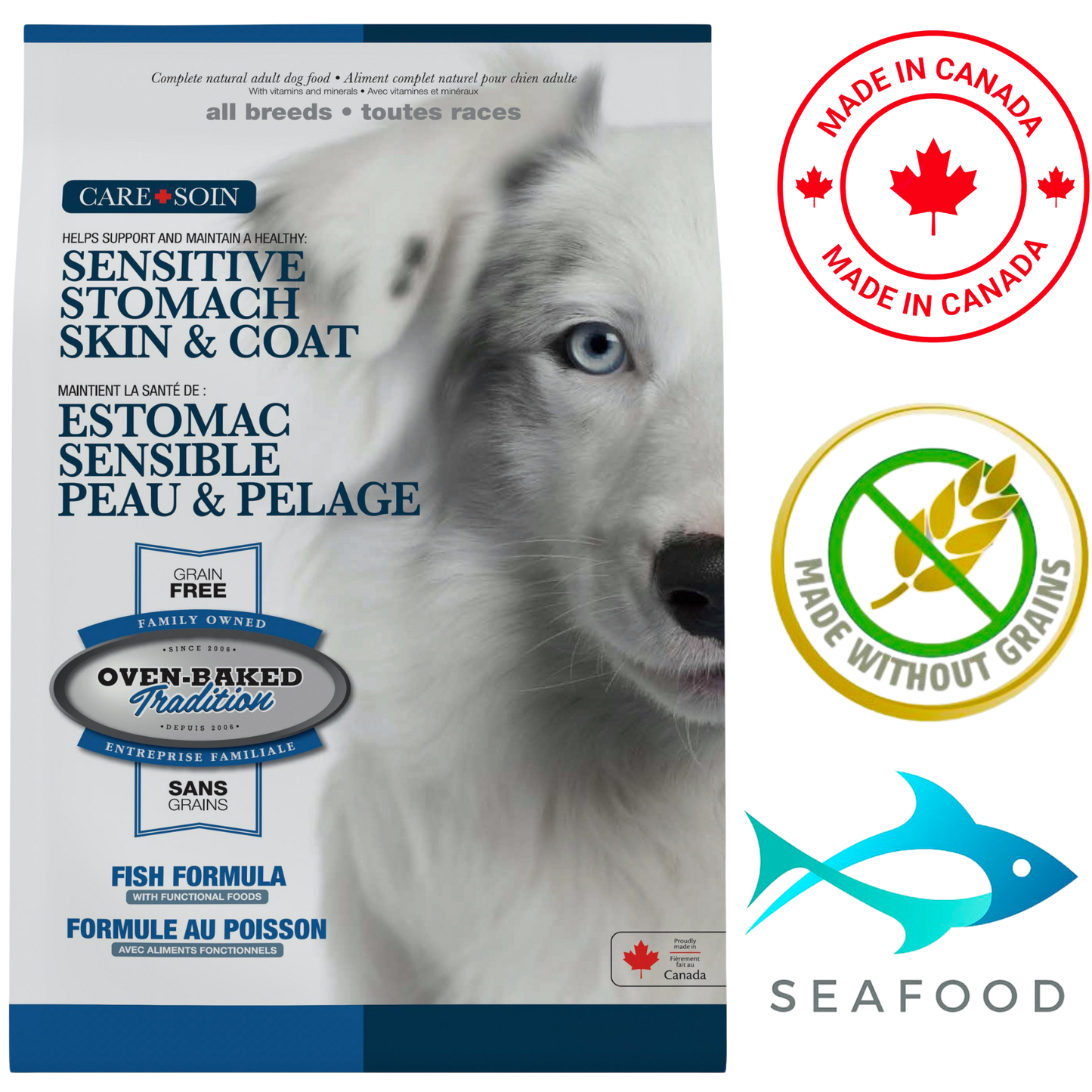 Oven-Baked Tradition - Skin & Stomach Grain Free Fish Dry Dog Food - 20 lb