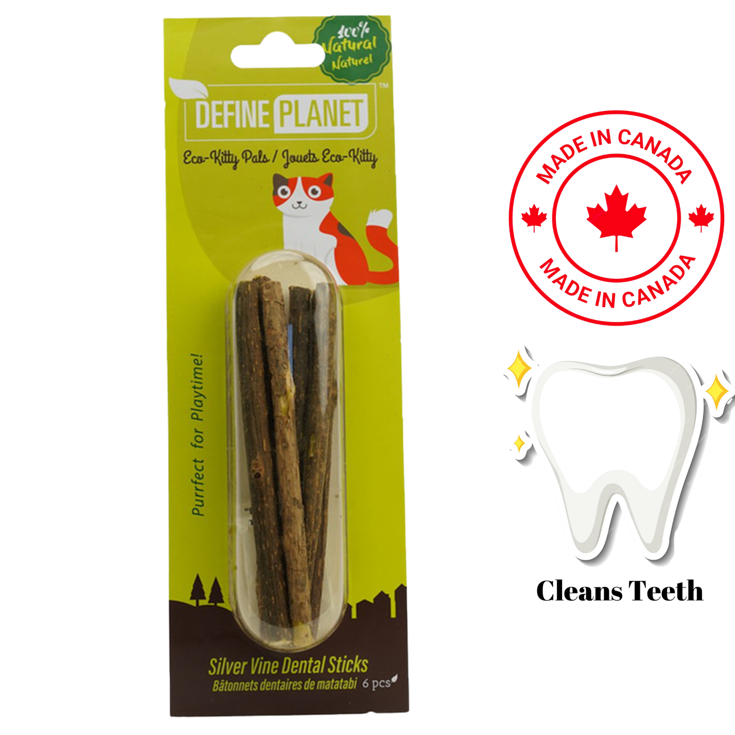 Define Planet - Silver Vine Dental Sticks Cat Treats