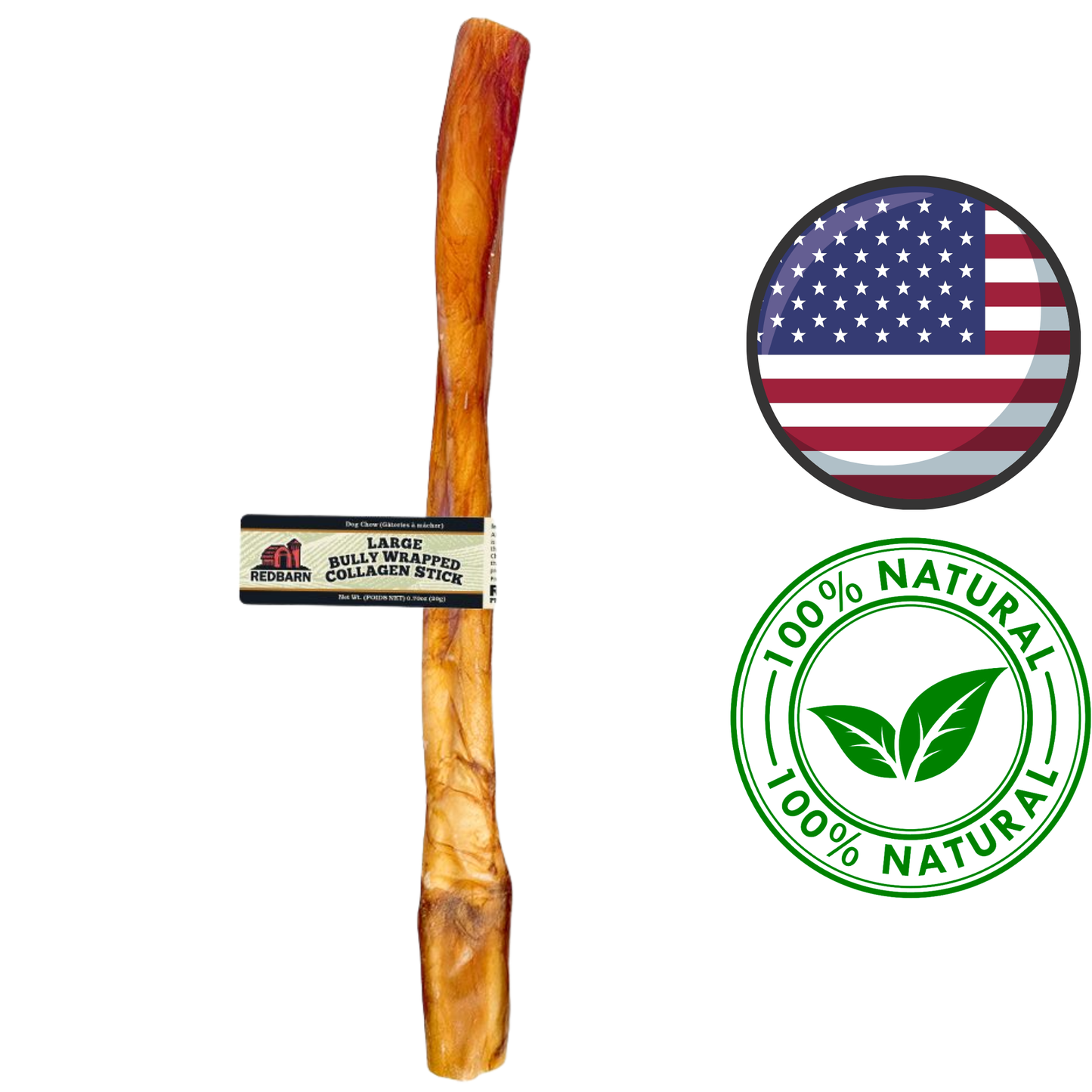 RedBarn - Bully Wrapped Collagen Stick Dog Treats - Large