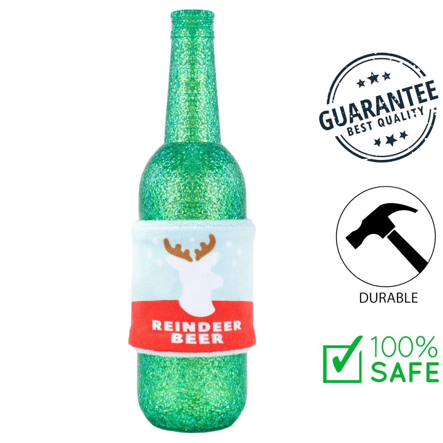 HugSmart - Happy Woofmas Dura Guard Dog Toy - Reindeer Beer