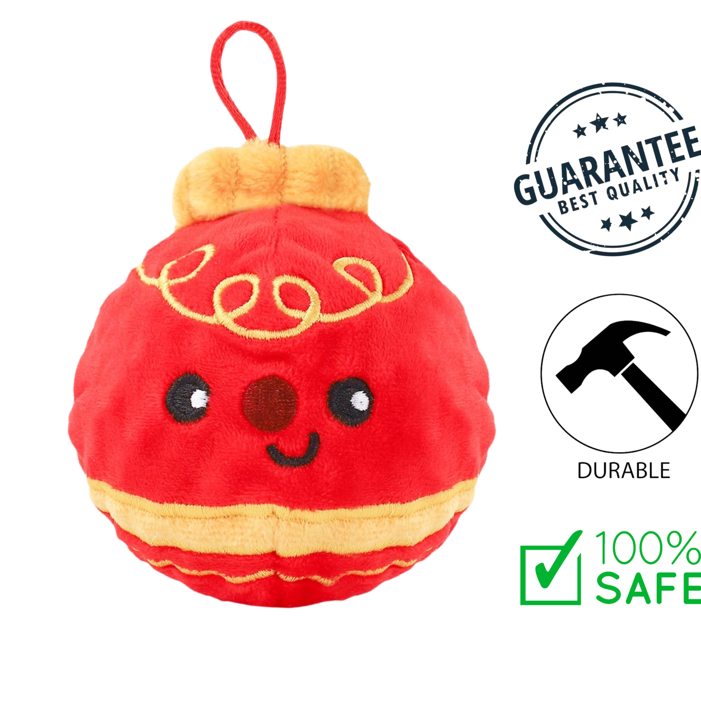 HugSmart - Happy Woofmas Super Ball Dog Toy - Ornament