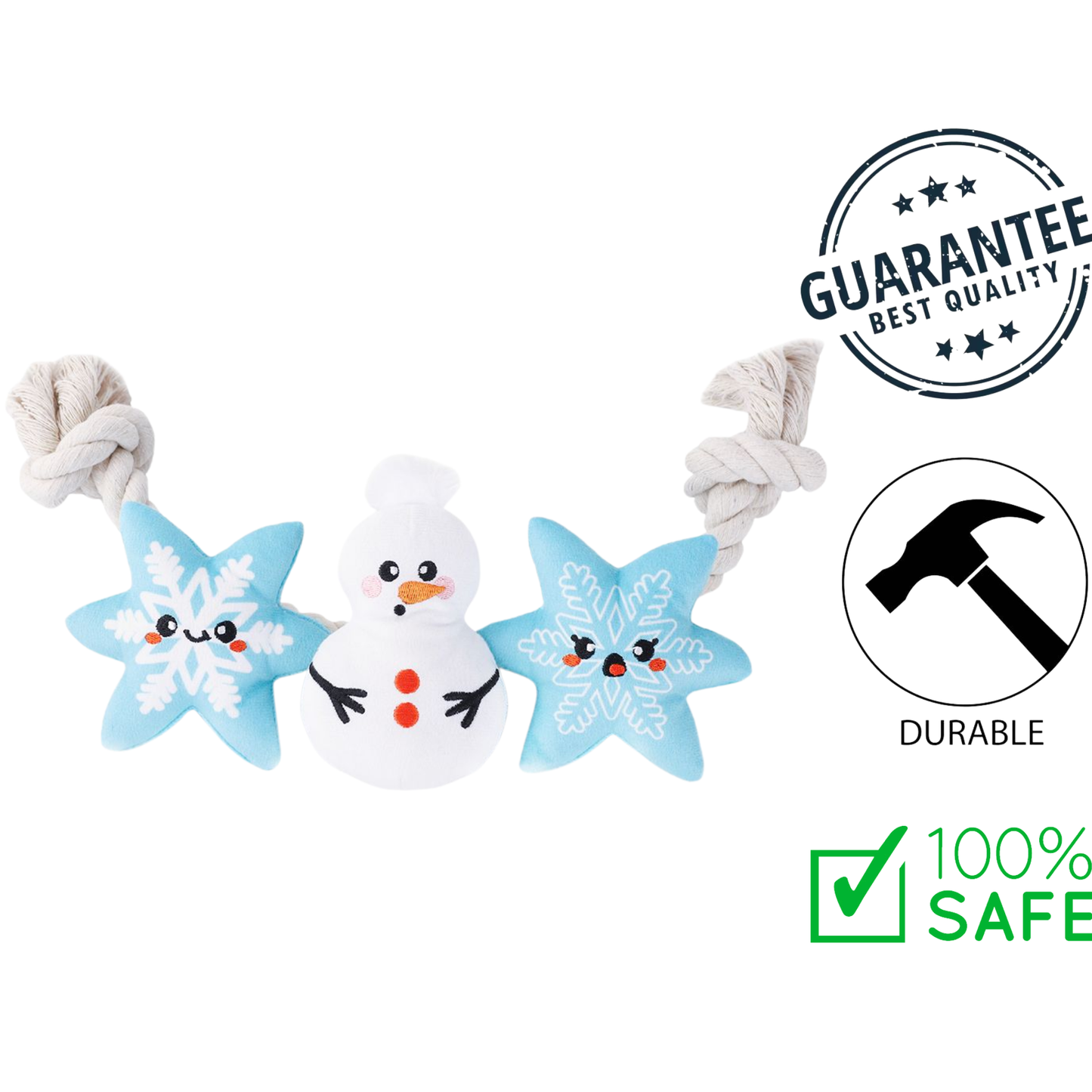 HugSmart - Happy Woofmas Rope Funz Dog Toy - Snowman Season
