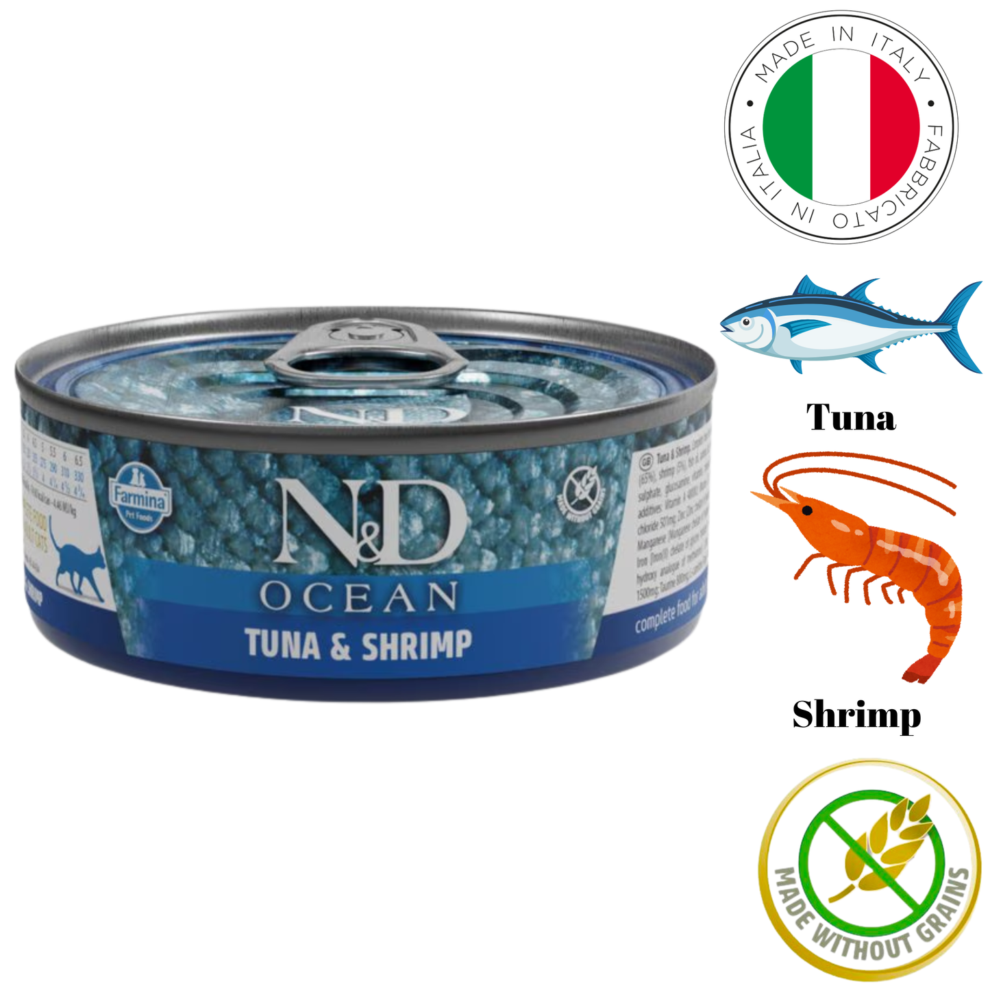 Farmina - Ocean Tuna & Shrimp Canned Cat Food - 2.8 Oz