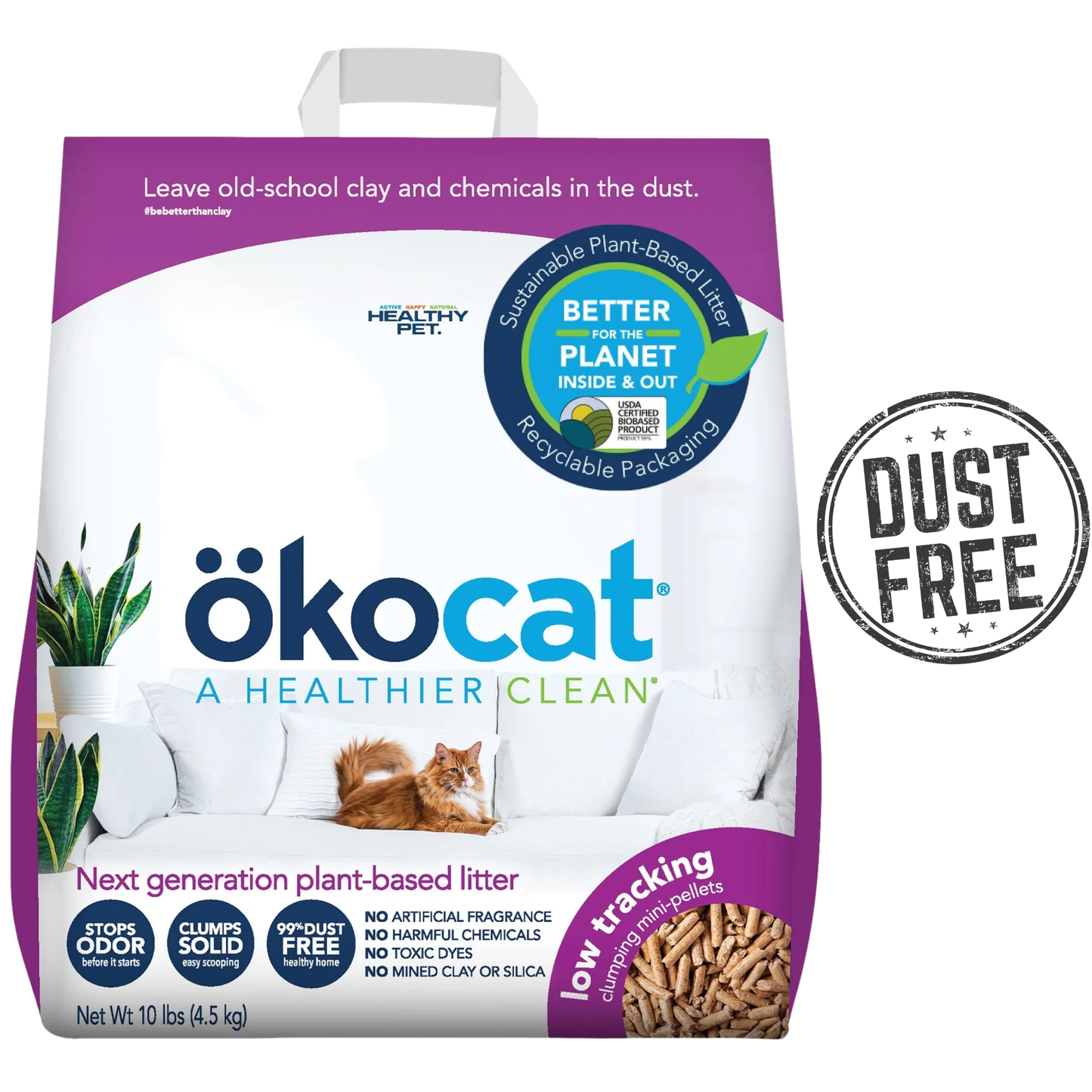 Okocat - Natural Wood Low Tracking Cat Litter