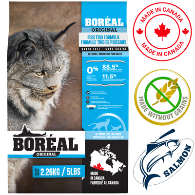Boreal - Original Grain Free Fish Trio Dry Cat Food - 5 lb