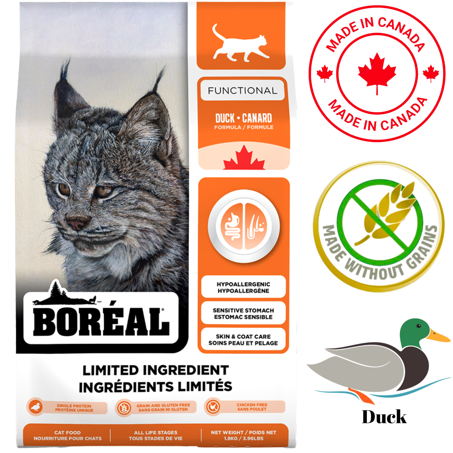 Boreal - Functional Limited Ingredient Grain Free Duck Dry Cat Food