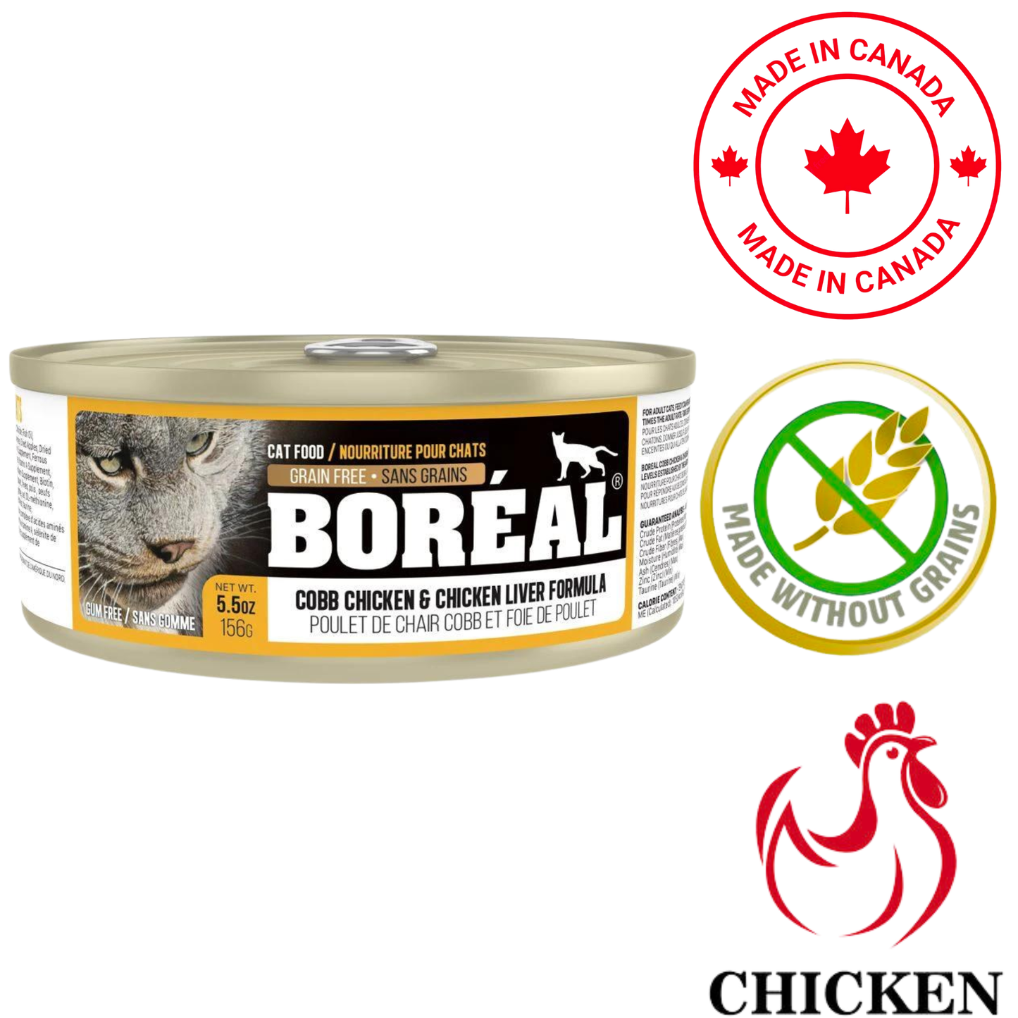 Boreal - Cobb Chicken & Chicken Liver Canned Cat Food - 5.5 Oz