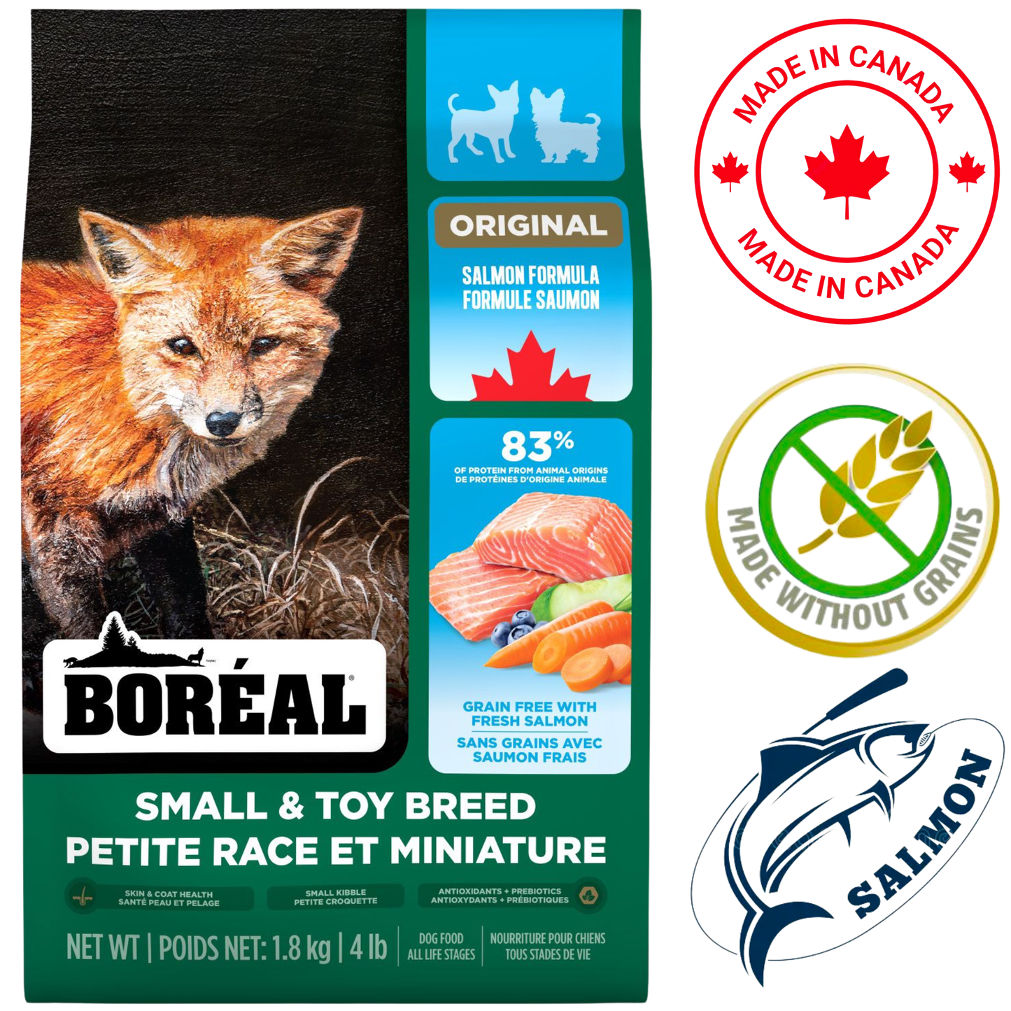 Boreal - Original Grain Free Small Breed Salmon Dry Dog Food - 4 lb