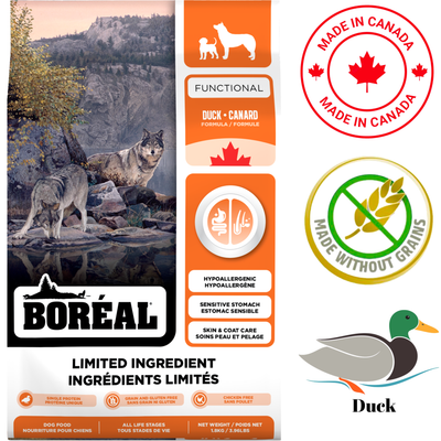 Boreal - Functional Limited Ingredient Grain Free Duck Dry Dog Food - 4 lb