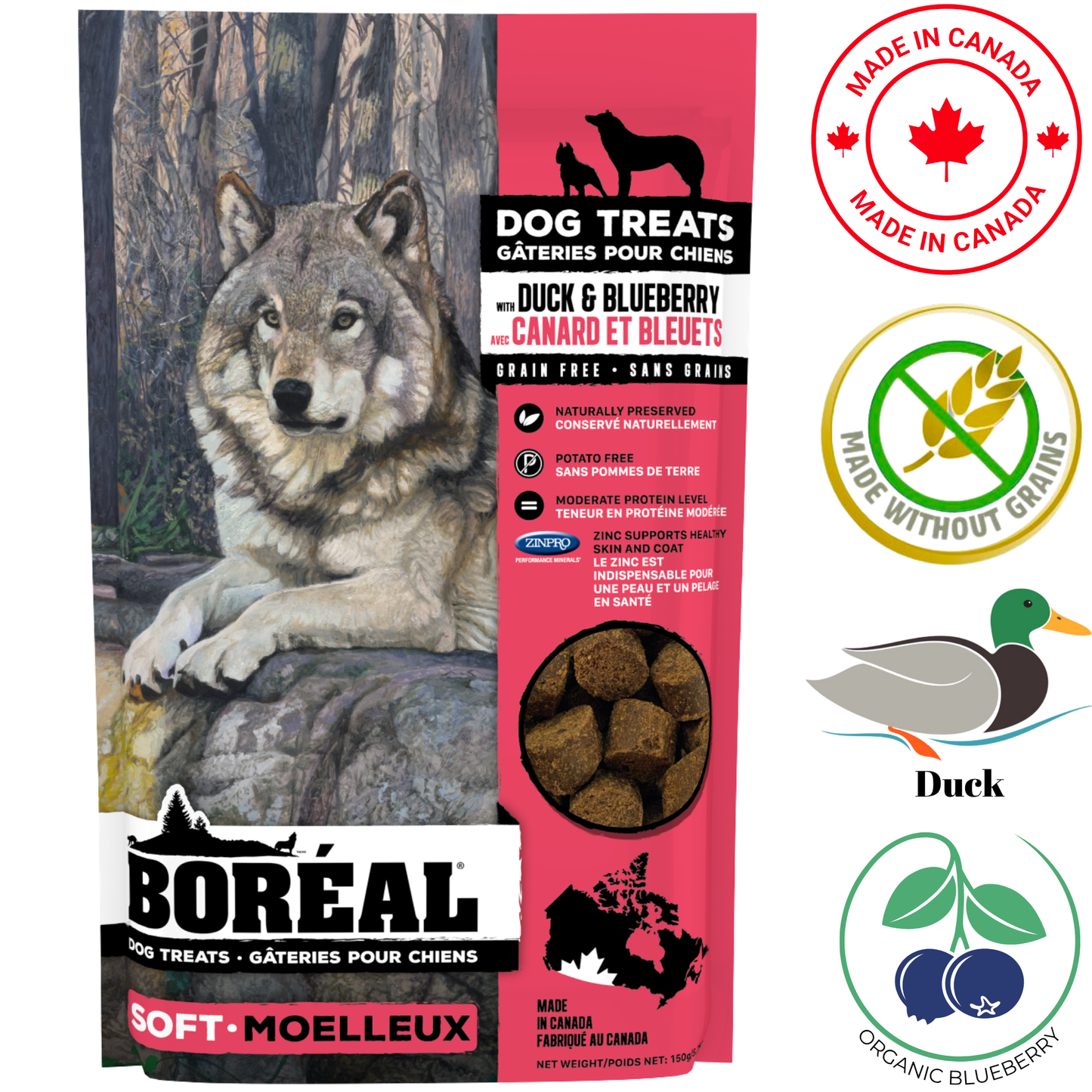 Boreal - Duck & Blueberry Dog Treats - 150 Grams