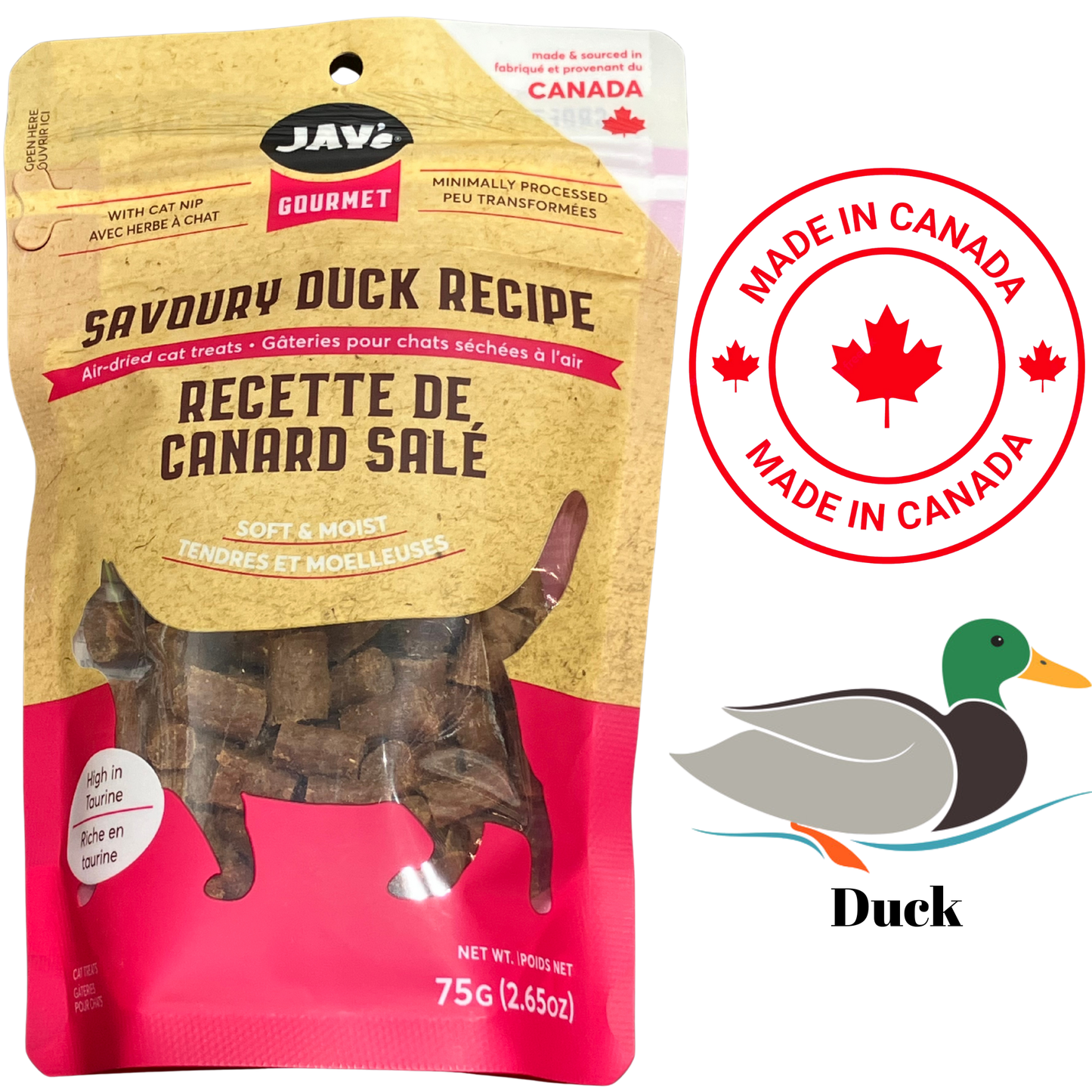 Jay's - Gourmet Duck Air Dried Cat Treats - 75 Grams