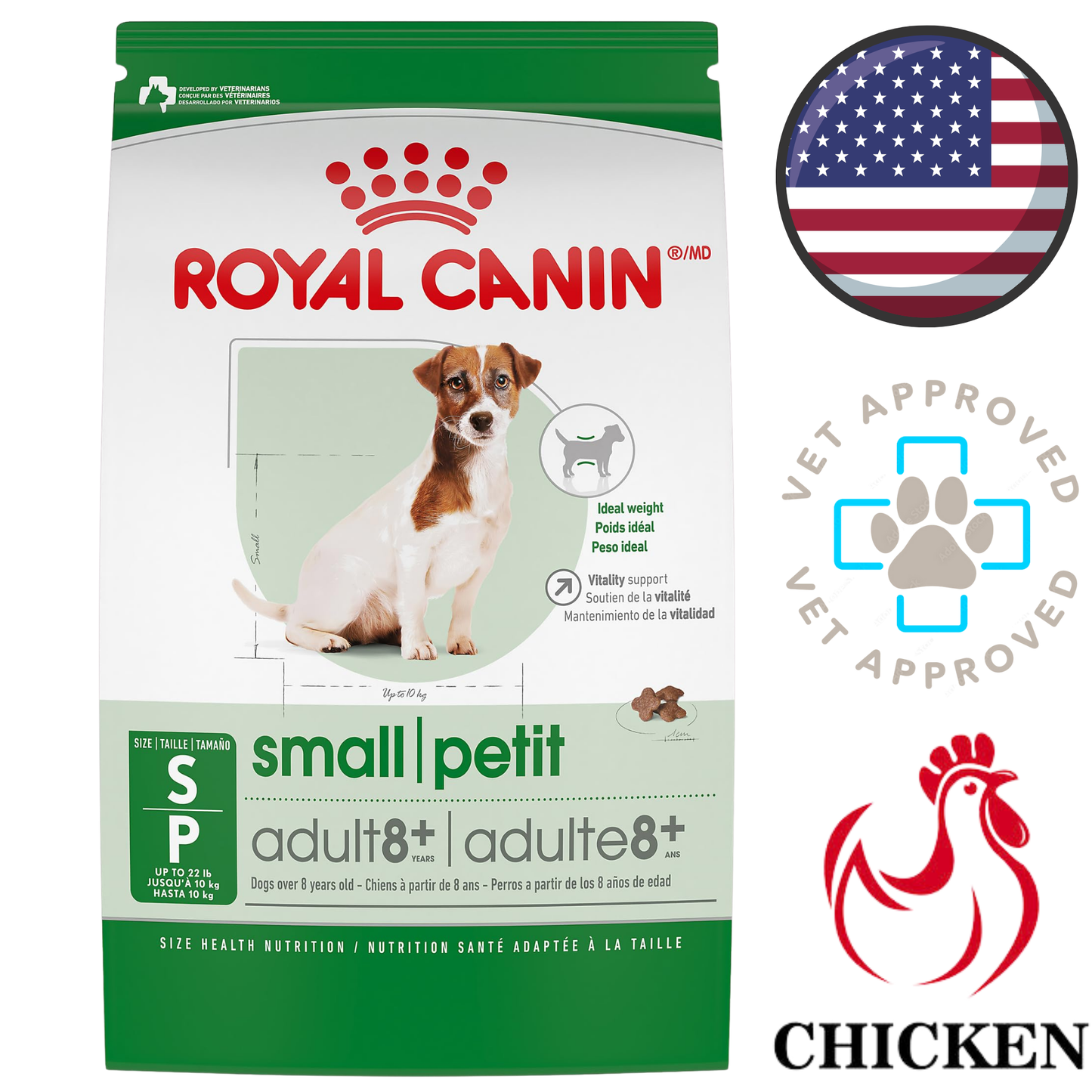 Royal Canin - Size Health Nutrition Small Breed Adult 8+ Years Dry Dog Food - 2.5 lb