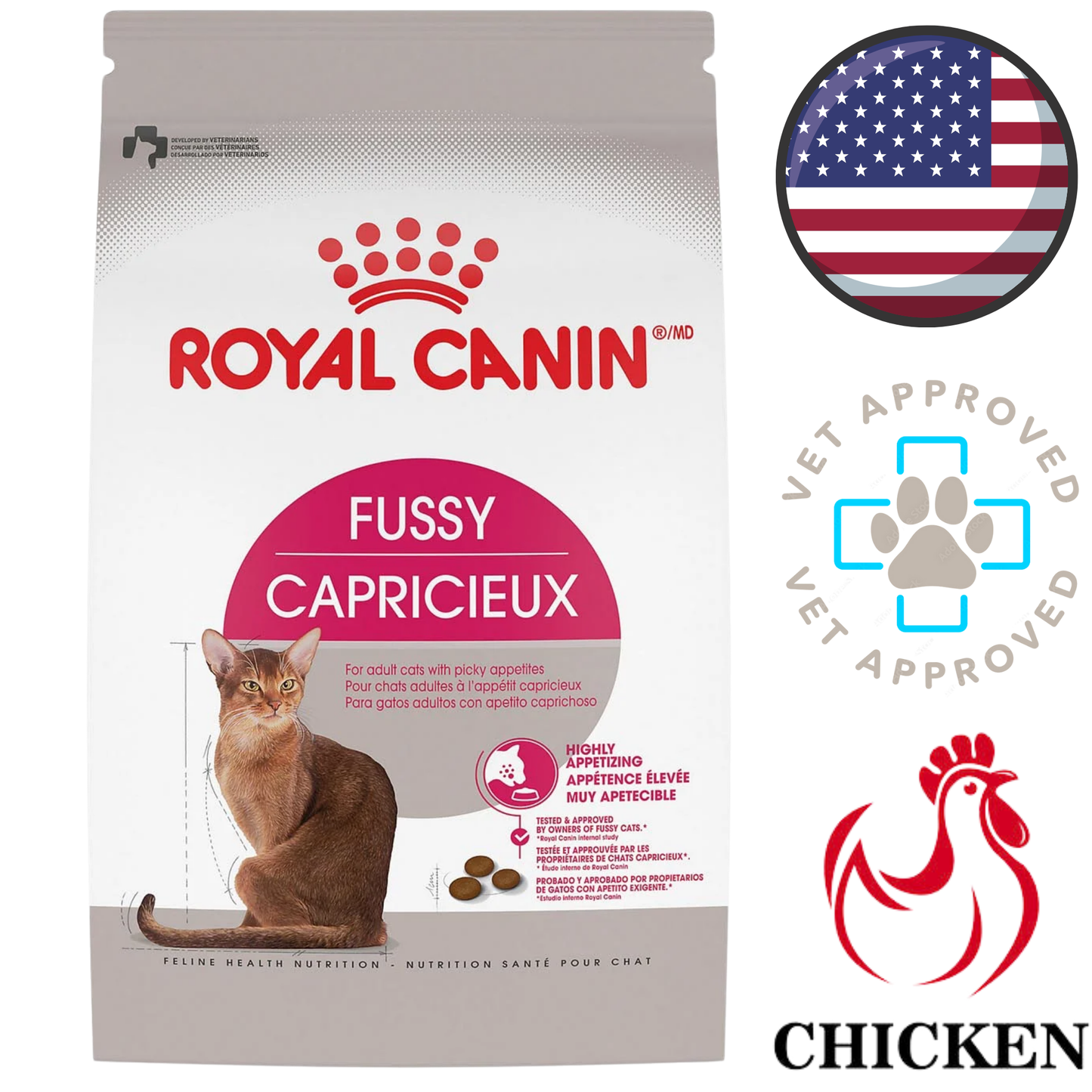 Royal Canin - Feline Health Nutrition Fussy Adult Dry Cat Food - 7 lb