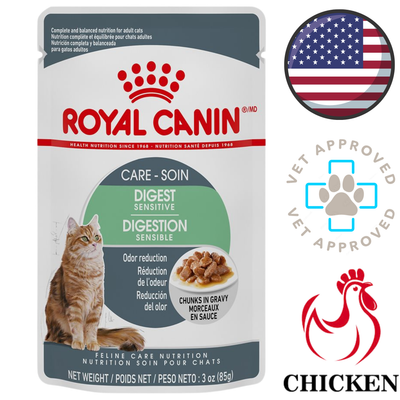 Royal Canin - Feline Care Nutrition Digestive Chunks In Gravy Wet Cat Food Pouch - 3 Oz