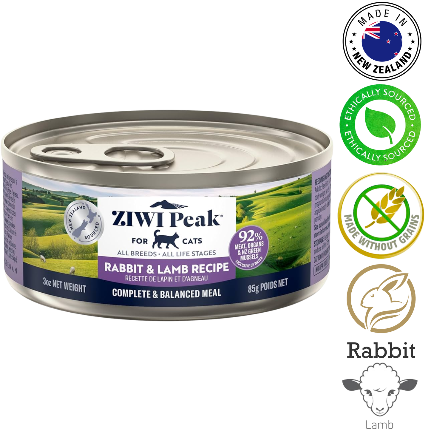 ZIWI - Rabbit & Lamb Canned Cat Food - 3 Oz