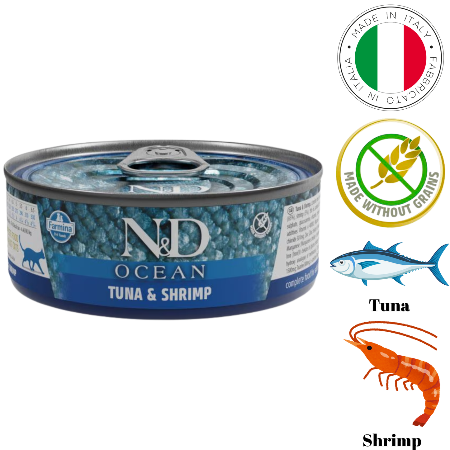 Farmina - Ocean Tuna & Shrimp Canned Cat Food - 2.8 Oz