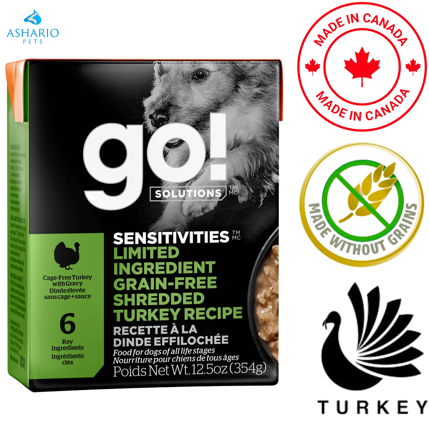 Go! Solutions - Sensitivities Limited Ingredient Grain Free Shredded Turkey Wet Dog Food