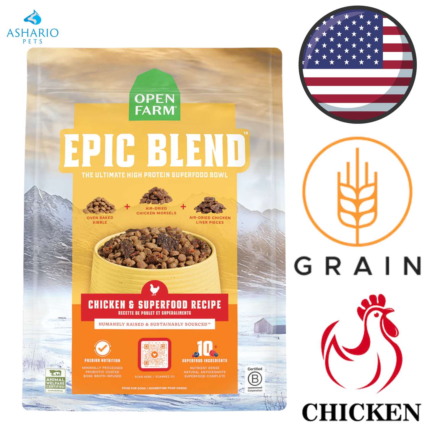 Open Farm - Epic Blend Chicken & Superfood Dry Dog Food