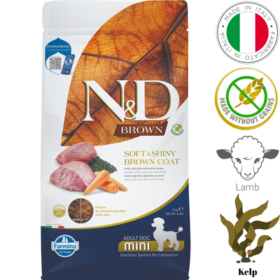 Farmina - Soft & Shiny Brown Coat Lamb & Kelp Adult Mini Dry Dog Food - 4.4 lb