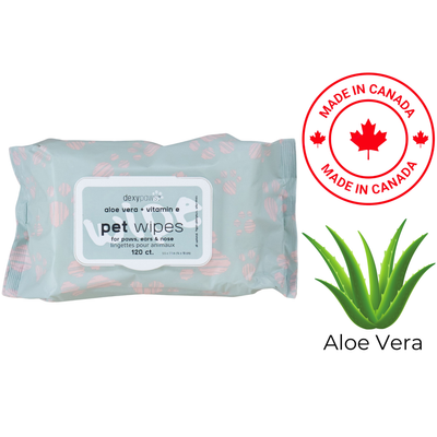 Dexypaws - Aloe Vera & Vitamin E Pet Cleansing Wipes - 120 Count